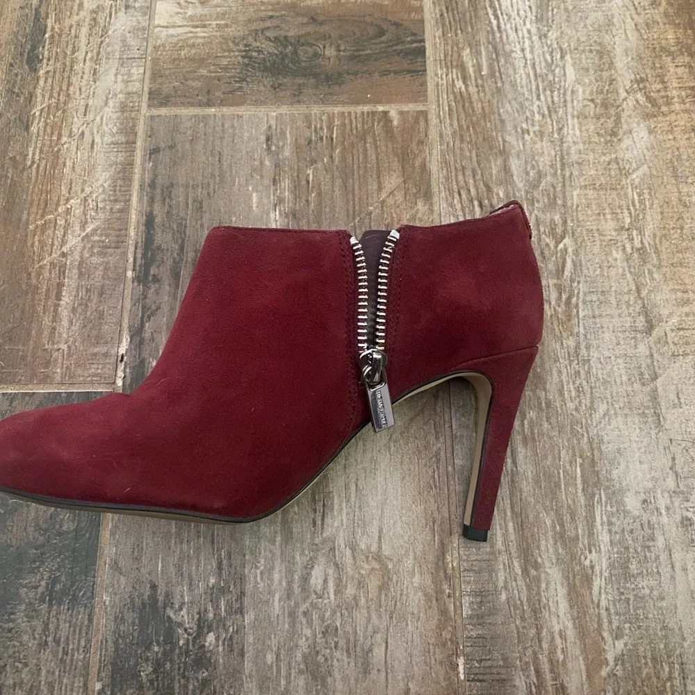 Michael Kors Deep Red Suede Ankle Boots - Picture 8 of 9